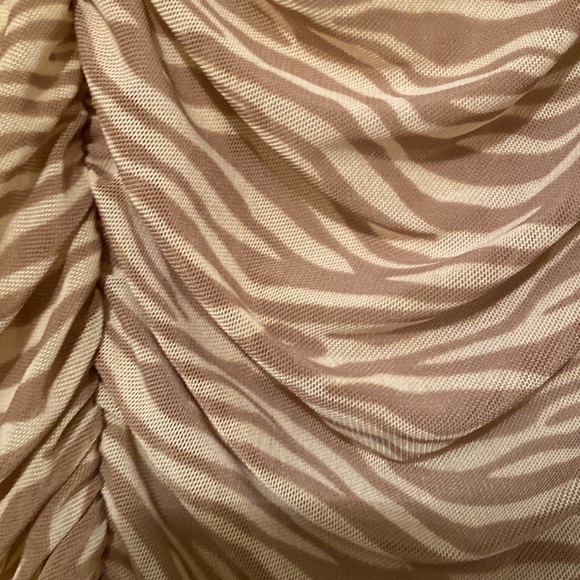 Tan zebra print gotten mini dress. New with tags - Picture 3 of 4